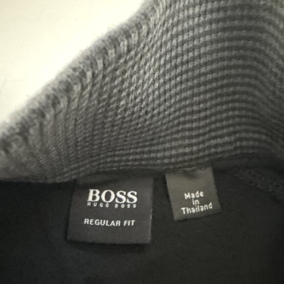 HUGO BOSS Sweater 1/4 Button Up Long Sleeve Pullover Cotton Stretch Shirt Medium - Picture 4 of 9